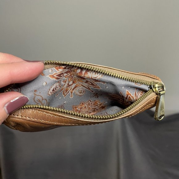 HOBO Brand Sable Metallic Leather Wristlet & Coin Purse - Picture 7 of 8